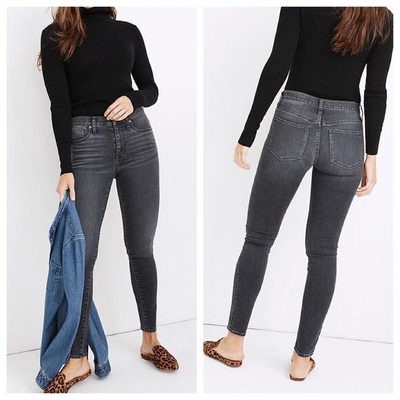 Madewell 9" Mid-Rise Skinny Jeans Stretchy Gray 27 - Picture 5 of 12